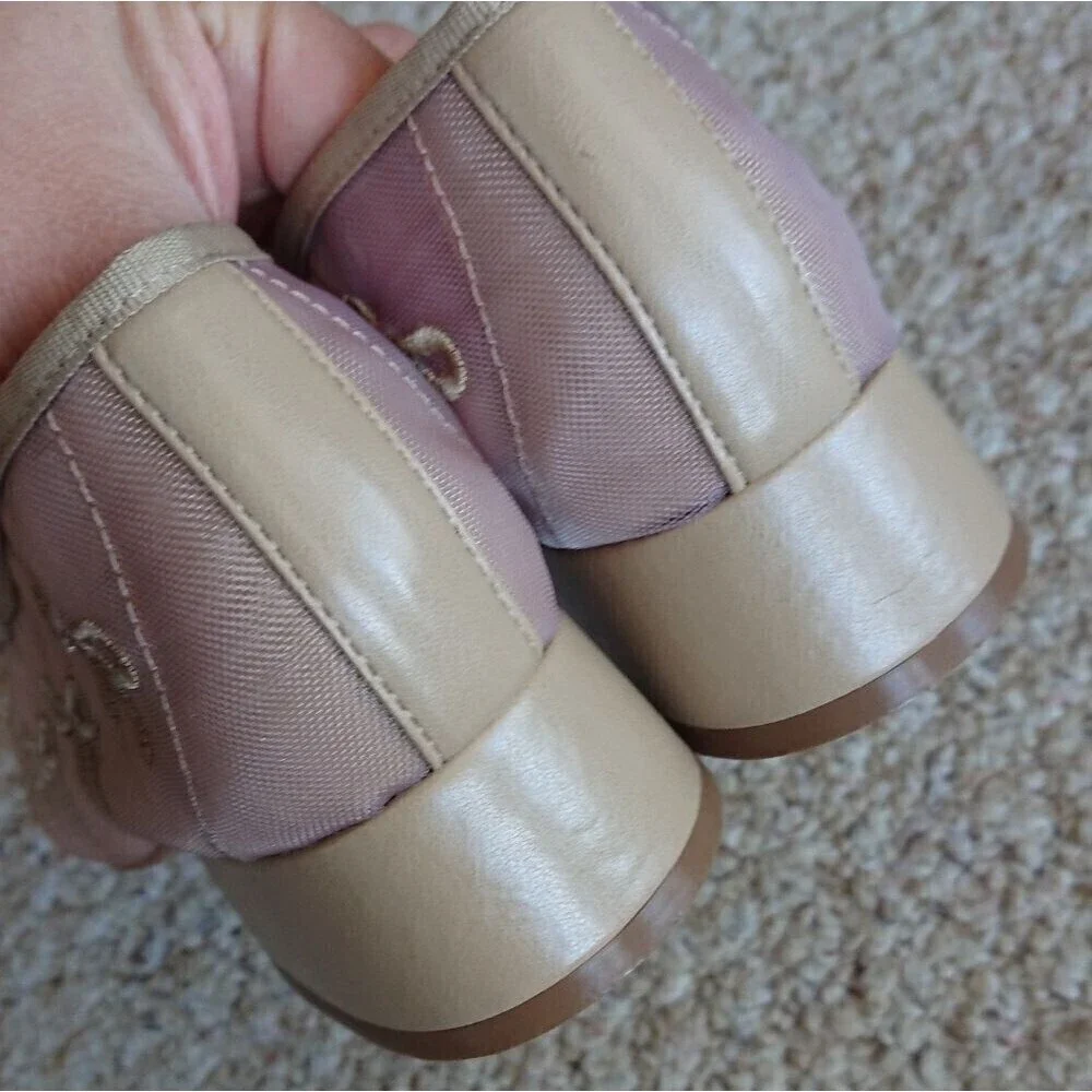 Anthropologie Maeve Chic Bow Embroidered Mary Jane Shoes size 38.5